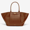 the new york long handles shoulder bag tan small grain 1