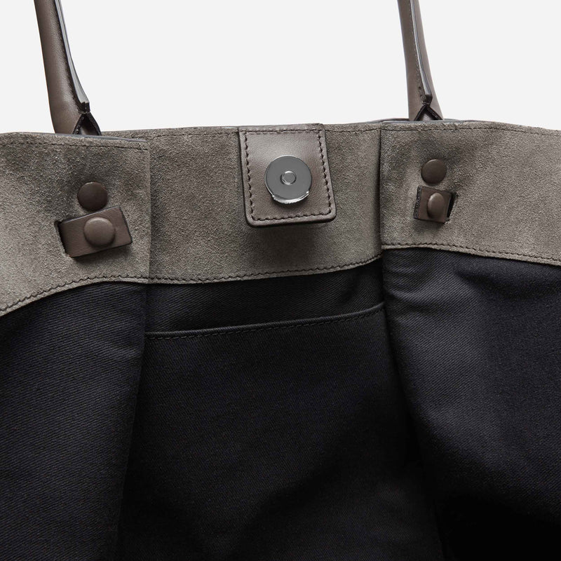 Dark Grey Suede Tote Bag