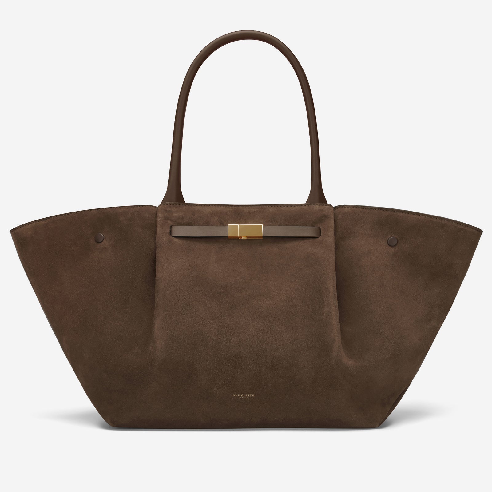MOCHA SUEDE INTRECCIATO SHOULDER BAG