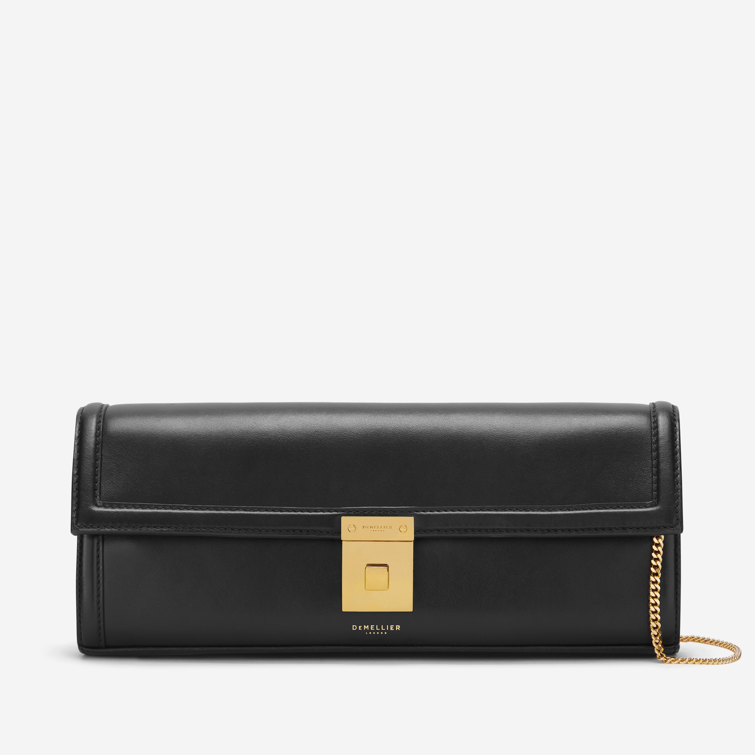 Black leather clutch online