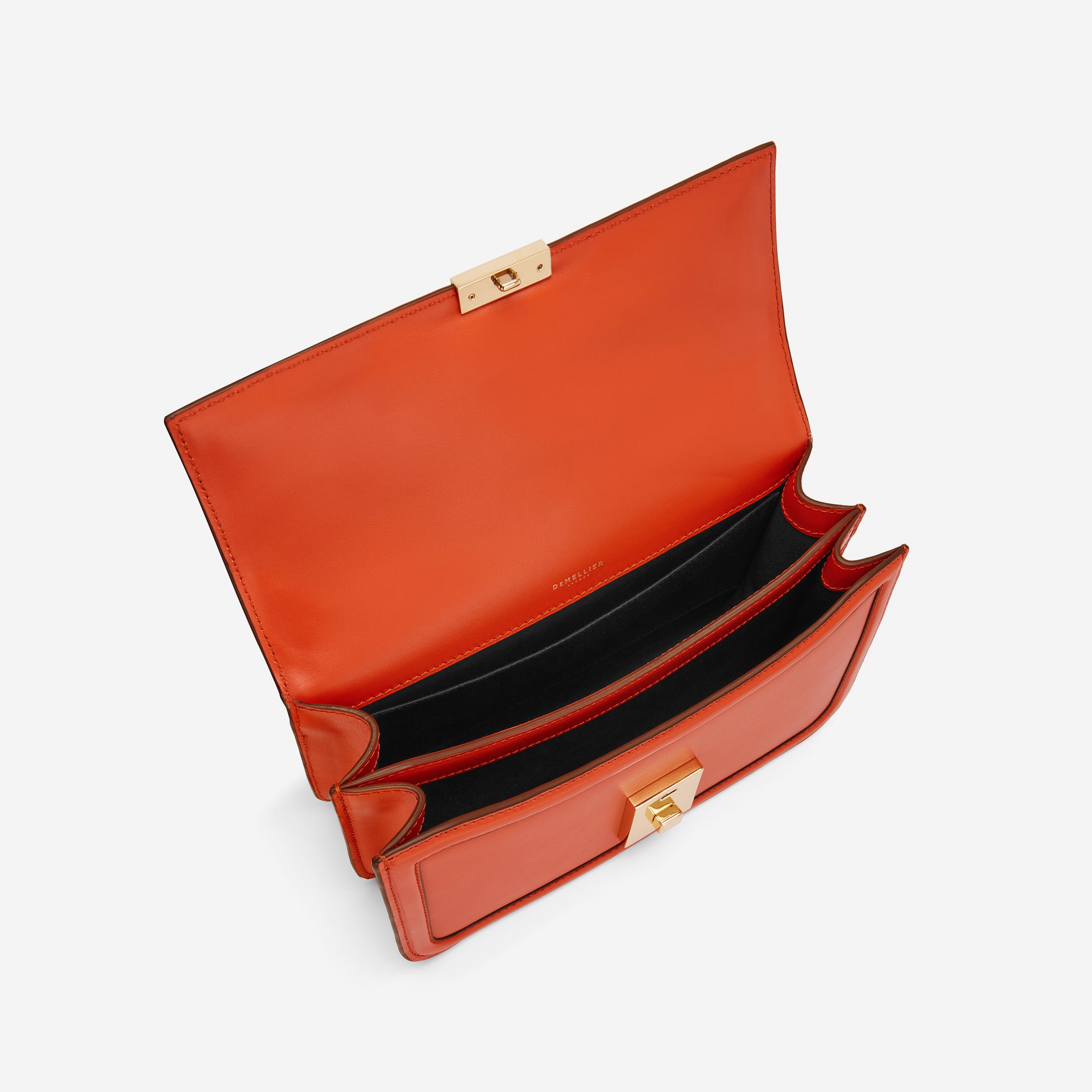 DEMELLIER The Paris Crossbody in Burnt Orange Smooth Leather Crossbody Bag