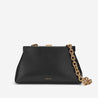 the slim cannes clutch bag black smooth chunky chain 1