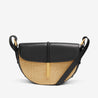 the tokyo saddle bag warm raffia black smooth 1