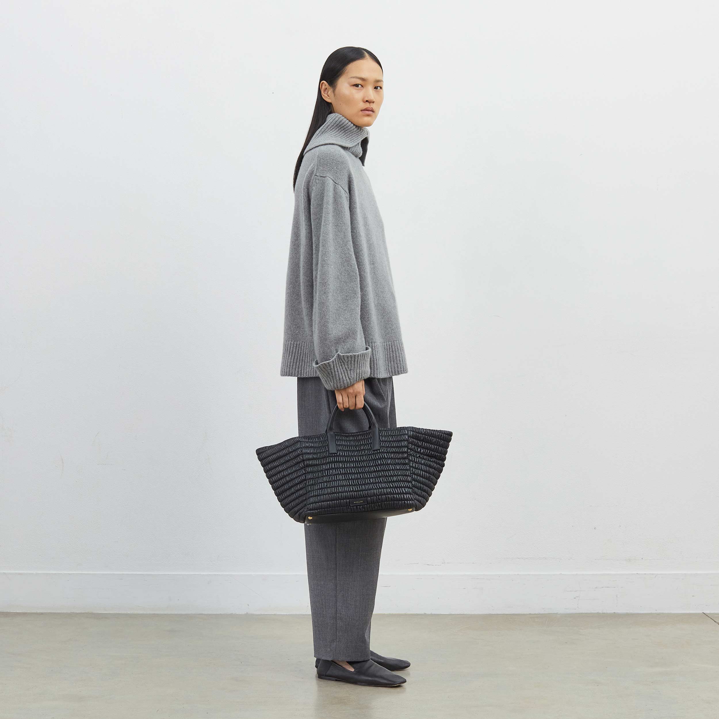 The Lisbon Tote | Cobalt Blue Striped Cotton Canvas & Off