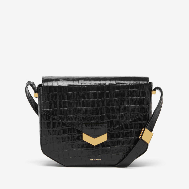 Demellier | The London in Off-White Croc-effect | Leather Crossbody Bag