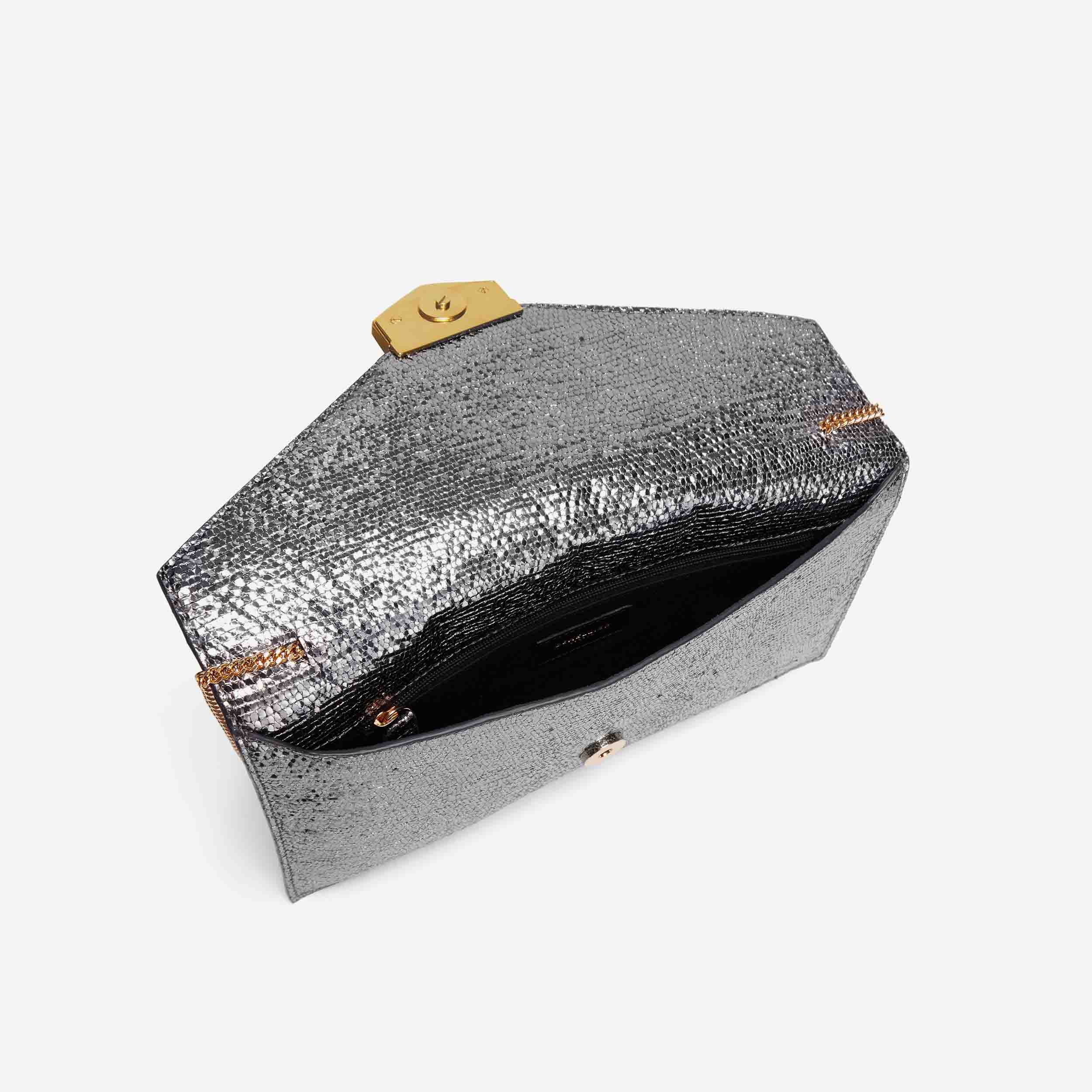 The London Clutch | Silver Metallic | DeMellier