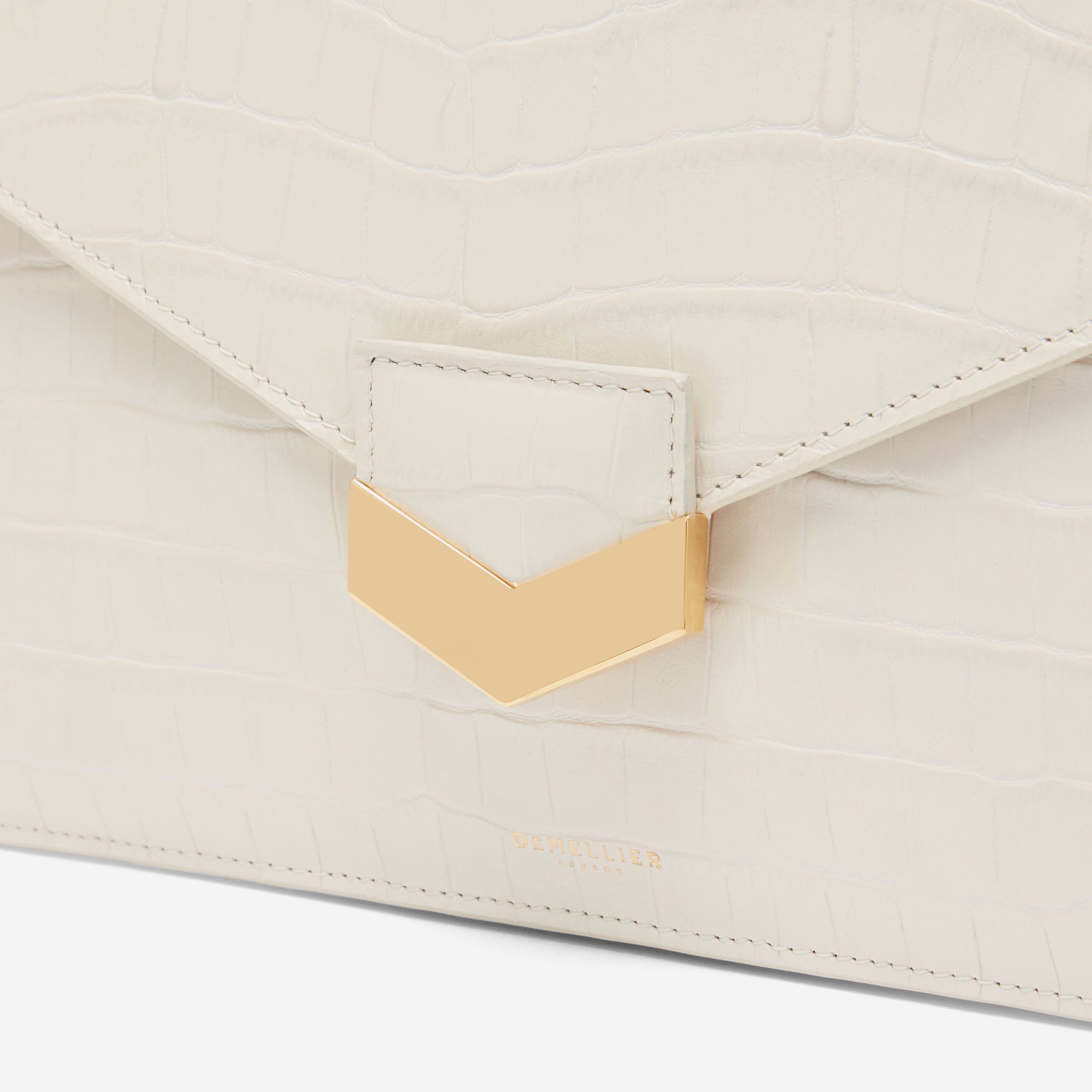 White leather evening online bag