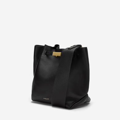 Demellier | The New York in Black Small Grain | Leather Shoulder Bag