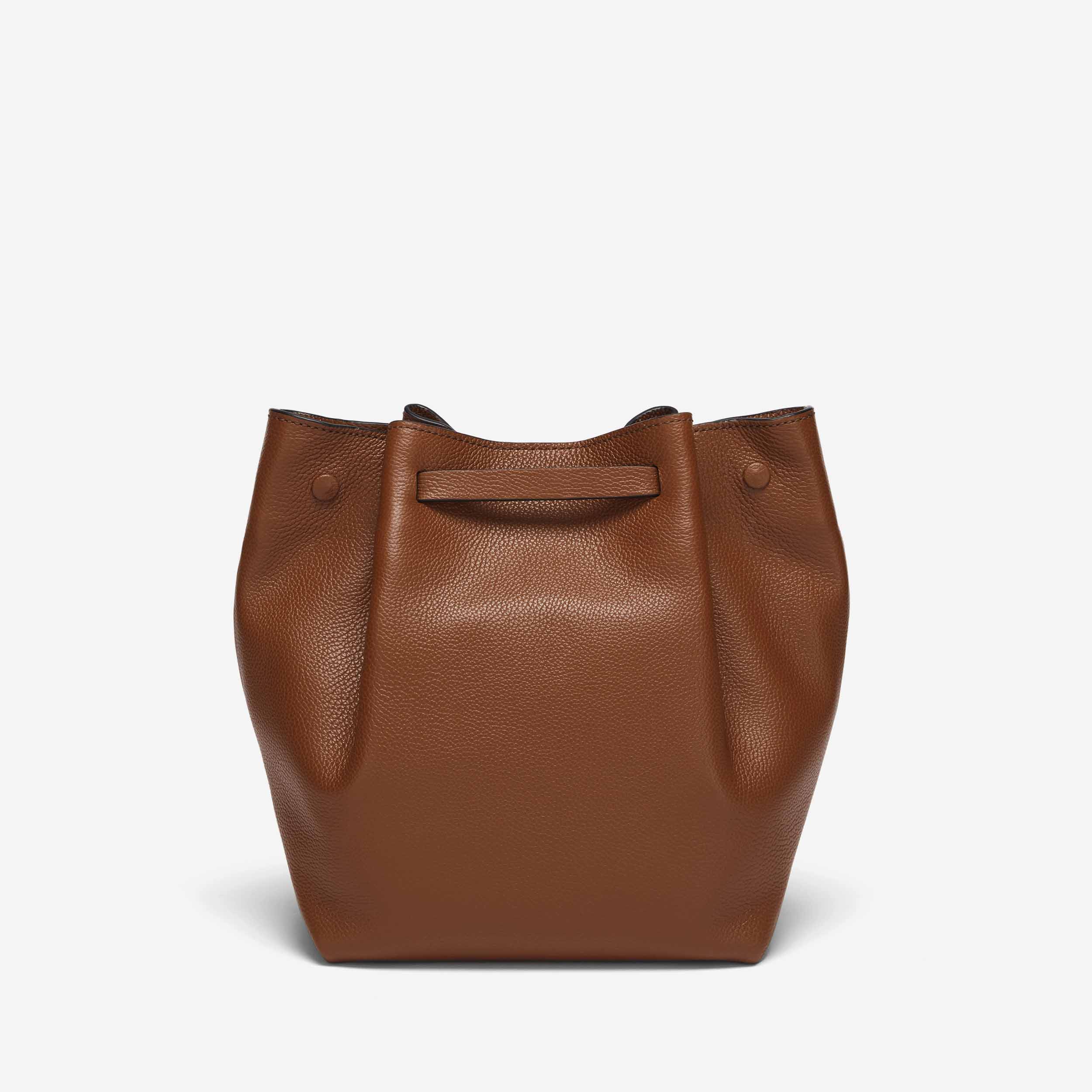 The New York Bucket Tan Small Grain DeMellier