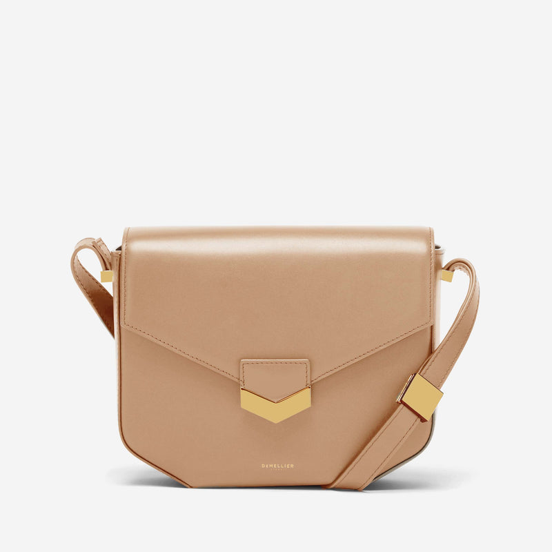 Demellier | The London in Light Tan Smooth | Leather Crossbody Bag