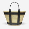 the maxi santorini basket natural raffia black smooth 1