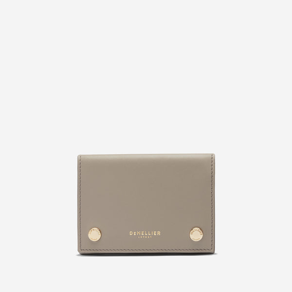 The Milos Card Holder | Taupe Smooth | DeMellier