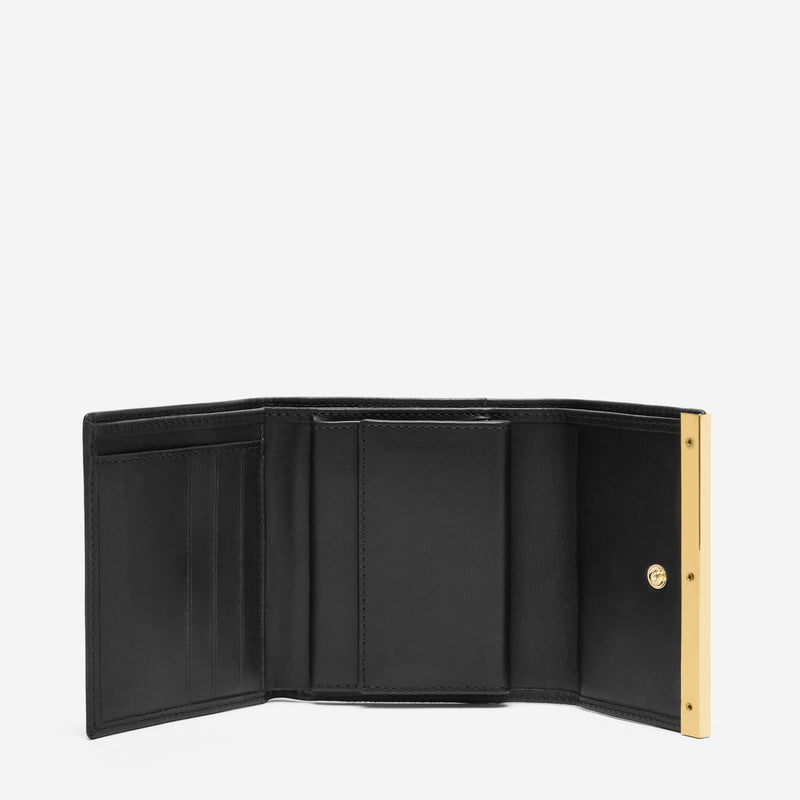 Demellier | The Mini Marais in Black Smooth | Leather Wallet
