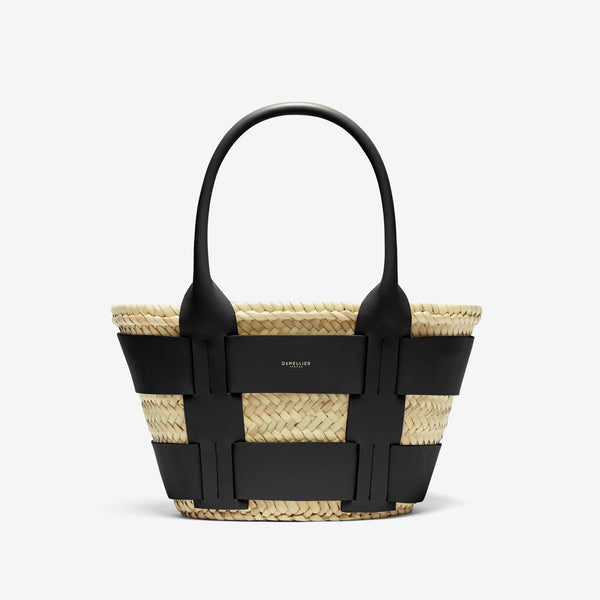 The Mini Santorini Natural Basket Black Smooth DeMellier