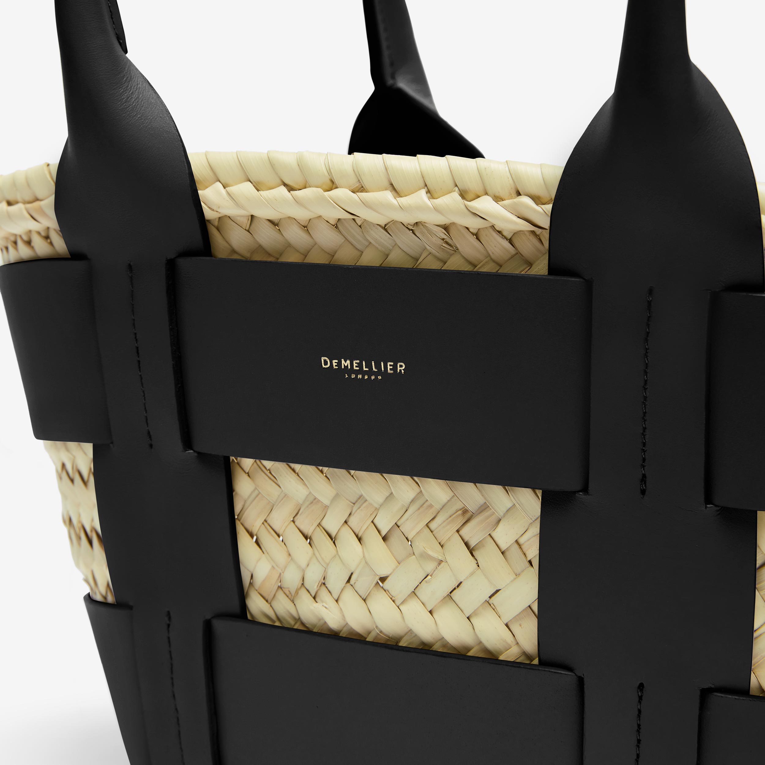 The Mini Santorini | Natural Basket Black Smooth | DeMellier