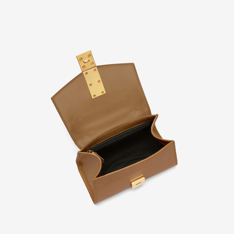 Small classic handbag, Grained calfskin & gold-tone metal, black — Fashion, CHANEL