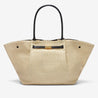 the new york long handles shoulder bag natural raffia black smooth 1
