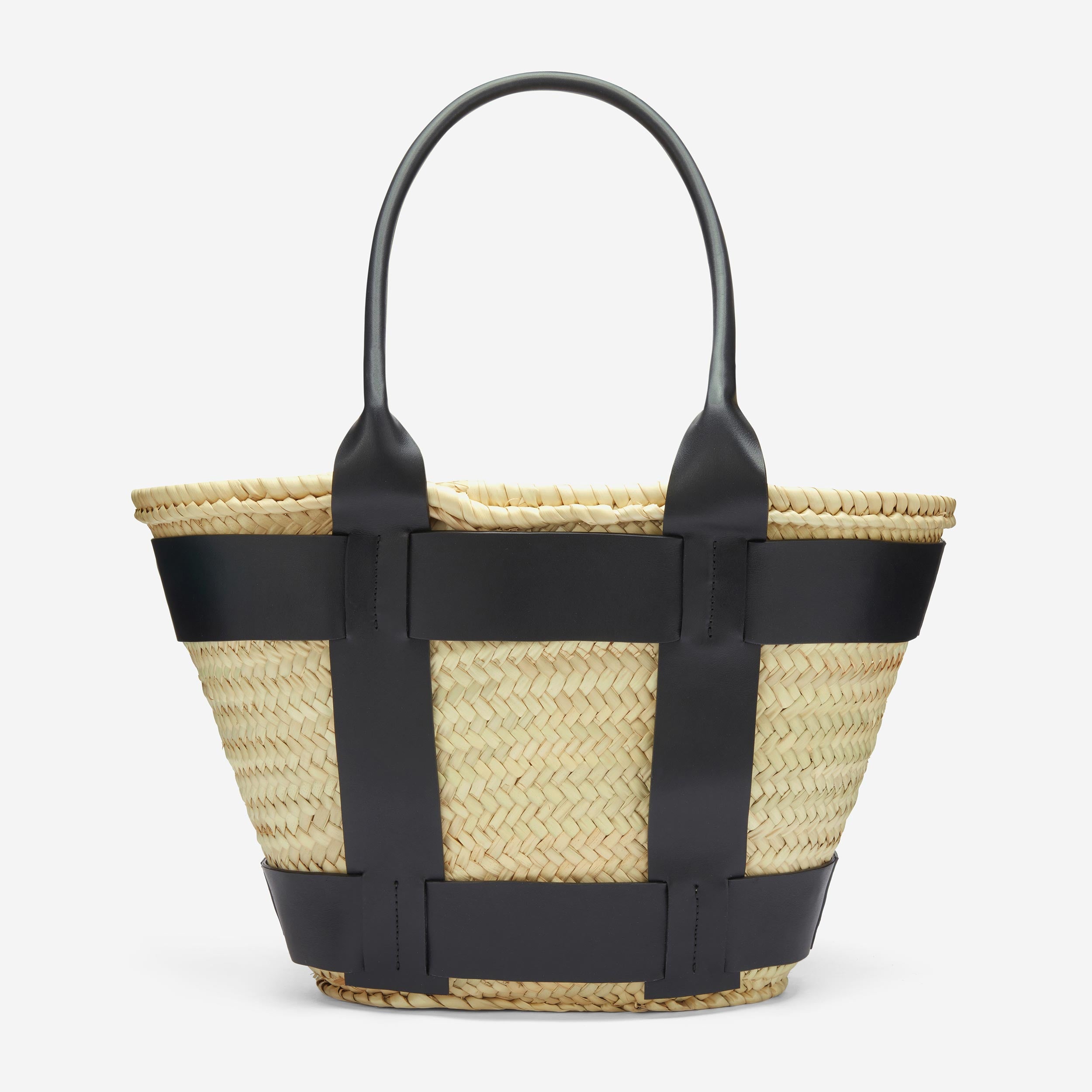 The Santorini | Natural Basket Black Smooth | DeMellier