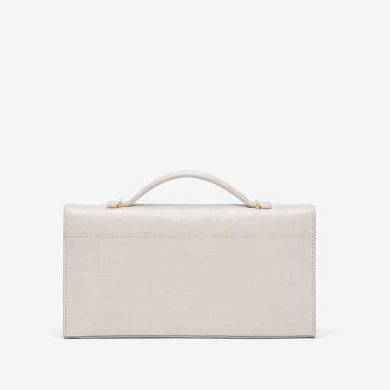 The Vancouver Clutch OffWhite CrocEffect DeMellier