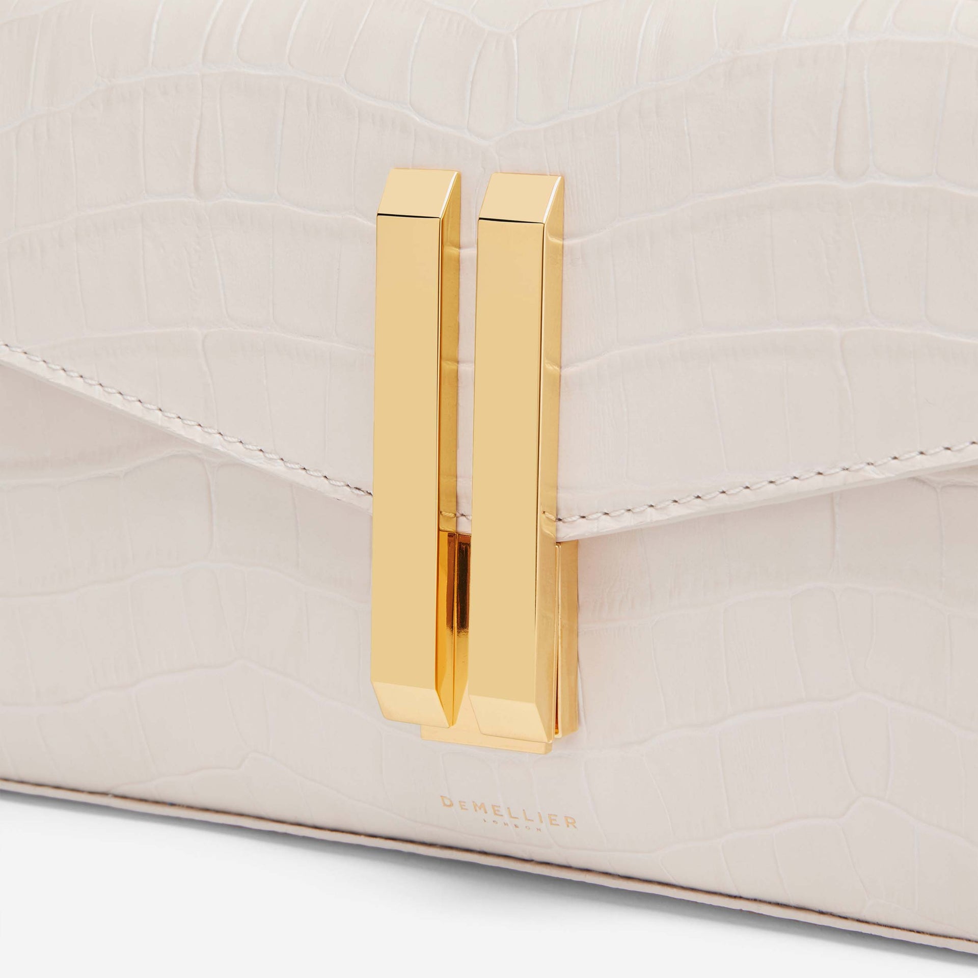 The Vancouver Clutch OffWhite CrocEffect DeMellier