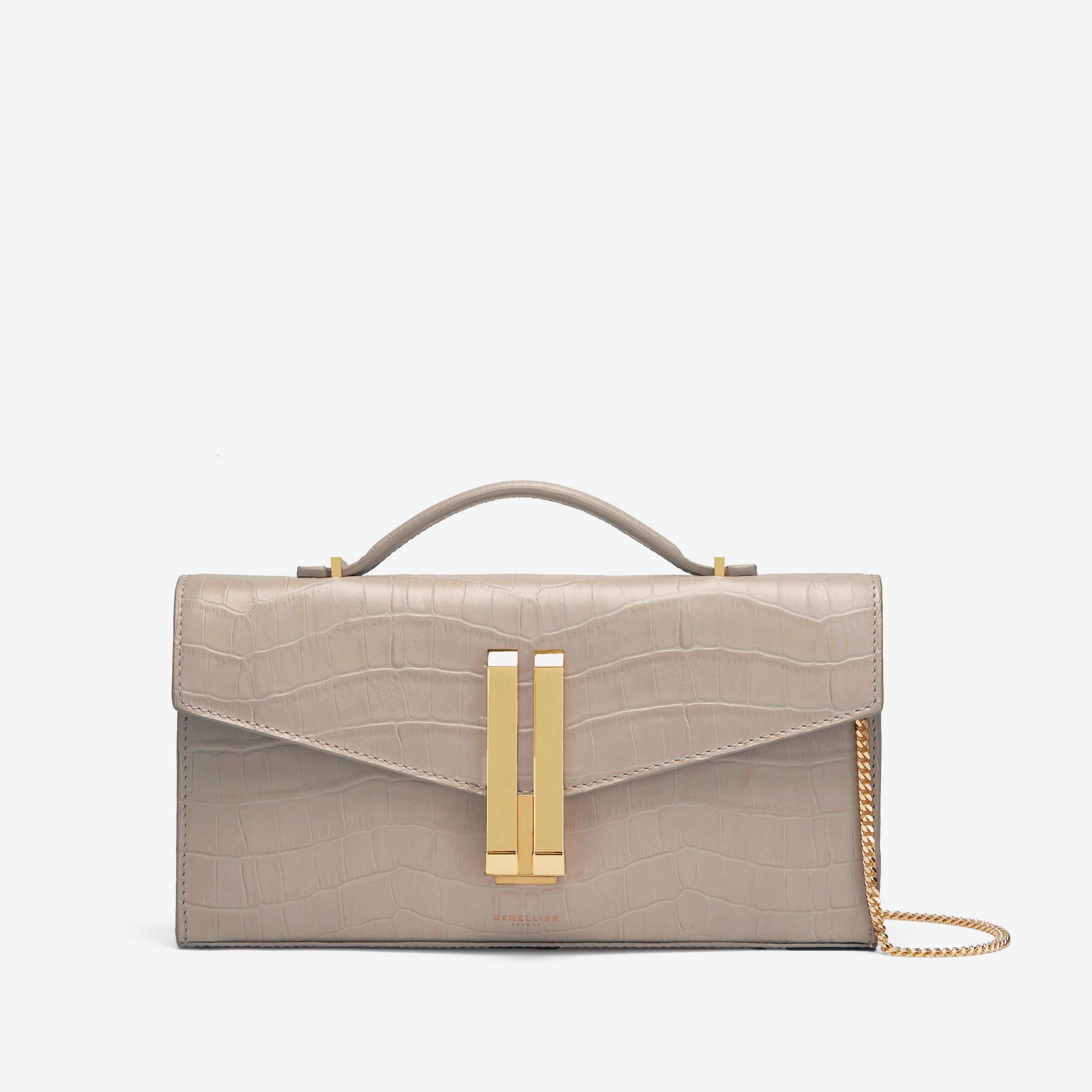 Auth Spa - Dịch Vụ Spa Túi Xách, Giày Dép Authentic Tại HCM. The Vancouver Clutch | Black Croc-Effect | DeMellier