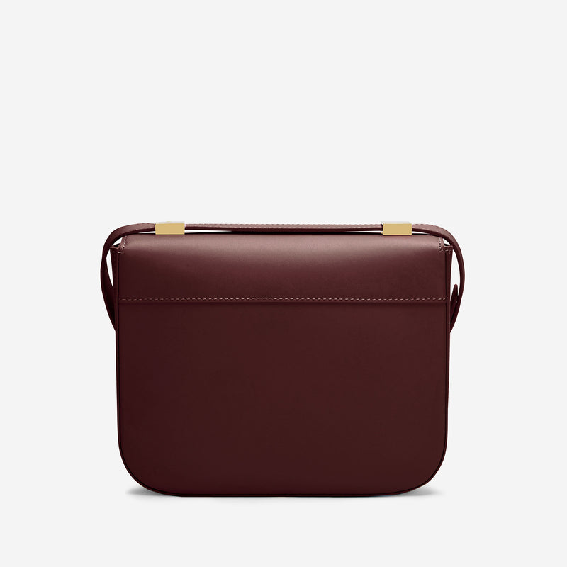 Cannes Bag in Burgundy and Gray Cowhide 